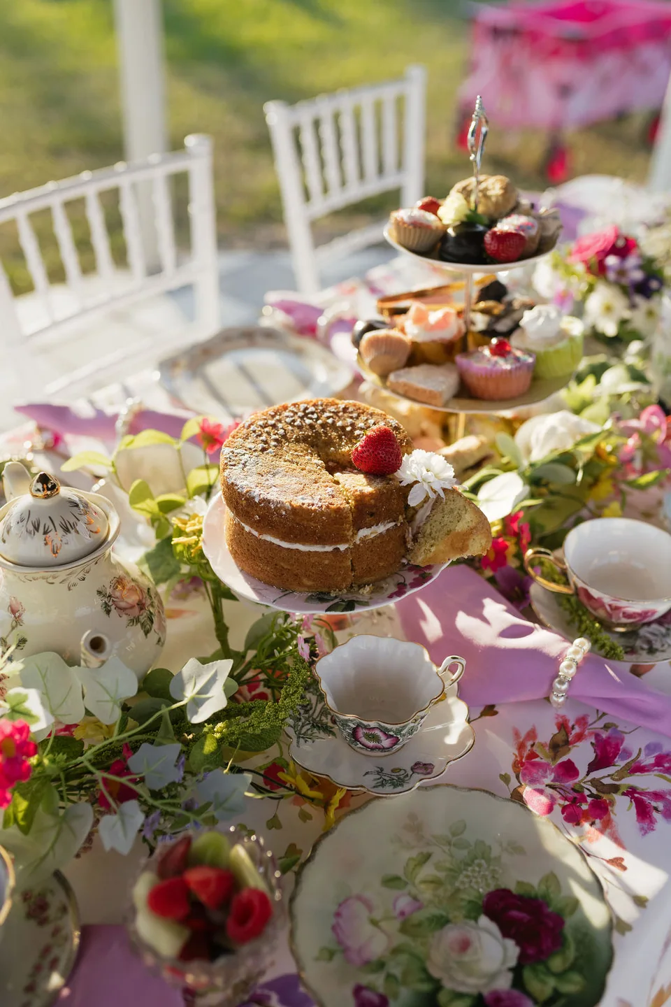 A decorated tea-party setting